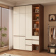 Juyao package installation solid wood 60mm deep wardrobe light luxury bedroom customized segmented large storage cabinet four doors 1.8m main cabinet + top cabinet