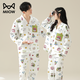 Cat Couple Pajamas Women's Pure Cotton Cartoon Autumn and Winter 25th New Product Crayon Shin-chan Long Sleeve Large Size Four Seasons Home Clothing Set