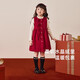 JELLYBABY Ruffle Lace Winter Girls Thick Dress Children's Tank Top Dress Western Style Princess Dress New Year's Eve Clothes