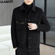 Lilang woolen woolen coat men's short double-sided woolen coat autumn and winter new high-end men's thickened woolen jacket black 4XL 195