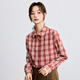 INMAN Hong Kong style retro college style sub-shirt for women 2025 autumn literary and versatile casual long-sleeved layered shirt red plaid S