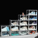 Pulian transparent shoe box shoe storage box anti-oxidation collection shoe cabinet magnetic side opening acrylic internet celebrity display shoe wall side opening - thickened magnetic transparent style 1 pack