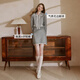 Xiangying Xiaoxiangfeng gray knitted suit skirt for women 2025 winter new style including wool cardigan miu series two-piece set light gray S