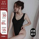 Tight suspender high-cut one-piece swimsuit transparent high-elastic underwear uniform thong black one size 80120Jin Jin equals 0.5 kg