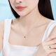Lukfook Jewelry platinum necklace small colored sugar platinum 950 garnet sapphire necklace F48J0003DS total weight about 2.02 grams