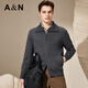 Antonio Worsted Wool & Velvet Lined Simple Light Luxurious Wool Jacket Men's Autumn Casual Knitted Cardigan Jacket