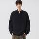 My Speed (WOOD SOON) Henry Collar Sweater Men's Autumn and Winter American Old Money Style Warm Knitted Sweater Loose Basics Bottoming Shirt Top Off-White XL