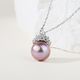 Fortunately, Pearl Pendant S925 Silver Freshwater Edison Purple Pearl Ice Queen Necklace Pendant Birthday Gift S925 Silver White Purple Edison Ice Queen Pendant 11-12mm Free S925 Silver Chain 40+3cm