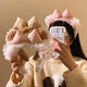 Cartoon Sweetheart Blush Bear Ears Bow Headband Lace Face Wash Women's Hairpin Cute Plush Headband Headdress Blush Bow-White Headband 1 Pack