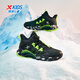 XTEP children's shoes winter velvet campus training basketball sports cotton shoes black/fluorescent electric green 35