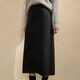 Sancai 2025 Winter New Style Skirt Elastic High Waist Straight Skirt Slit Long Skirt Simple Temperament Women Silent Gray S
