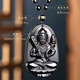 Emeishan has passed the time of incense. Black gold obsidian natal Buddha pendant for men and women, zodiac necklace, peace amulet pendant