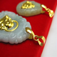 Yuebu anti-gold melon seed buckle 18 gold anti-999 gold men and women jade buckle jade pendant buckle pendant buckle pendant buckle size 3