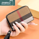Ye Yu niche card holder ID bag women's style plaid canvas motor vehicle driver's license bag small change coin bag caramel color