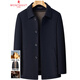 MONTAGUT Double-sided Cashmere Coat Men's Middle-aged Short Business Casual Winter Warm Lined Wool Jacket Black S 165/84A
