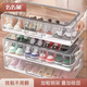 Yusenyi Shoe Box Shoe Storage Artifact Space-Saving Thickened Dustproof Transparent Shoe Artifact Cabinet Folding Organizing Shoe Rack Free of Installation 2 Pack Medium Size (PVC Transparent Visible Thick Steel Frame Foldable Thickened Material)
