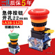 Yue Changsheng Yijia mushroom head emergency stop button switch LA38-11ZS emergency power supply self-locking 22mm silver contact green