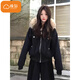 Mianzhizuoshandiaopai overcome hooded cotton coat for women winter new cotton coat plus velvet jacket down jacket large fur collar Feng 523 black high quality M 110-125Jin Jin is equal to 0.5 kg