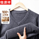 Hengyuanxiang cashmere sweater men's thick 100% pure cashmere winter new V-neck warm versatile sweater men's sweater