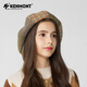 Kenmont wool splicing reverse-wearing plaid beret for women plus velvet to keep warm octagonal forward hat with duck tongue and small face, khaki green M suitable for head circumference (55.5-58c)