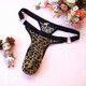 Invisible underwear, men's transvestite cross-dressing, sexy butt-baring C-string underwear, women's transparent nightclub briefs, leopard print men's thong, one size fits all 80-110Jin Jin is equal to 0.5 kg
