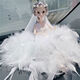 Yusenyi Goddess Car Ornaments Interior Car Decorations Feather Wedding Dress Princess Doll Gift Barbie Frost Princess White Feather Skirt