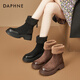 Daphne Martin boots women's winter retro thick-soled short boots lamb wool warm snow boots new cotton boots brown 37