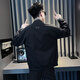 Jason's fake two-piece jacket men's autumn and winter cotton-padded handsome trendy top 2025 new high-end men's stand-up collar jacket JK215 black (regular style) XL (130-145Jin Jin equals 0.5 kg)