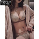 Modal New Underwear Women's Small Breast Gathering and Enlarging Secondary Breast Adjustable Lace Wireless Latex Bra Set Kyoto Tea-Set 70A 32
