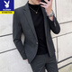 Playboy casual suit suit for men, Korean style slim fit high-end suit, full set of men's trendy jacket, handsome men's suit, mature black suit + trousers, one button M 165 recommended 90-105 Jin Jin equals 0.5 kg