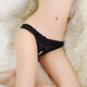 Passion T-string Pearl Massage Open Crotch Panties Lace Transparent Female Flirting Lingerie Sexy T-Pants Open Panties Charming Black One Size