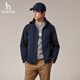 HAZZYS Men's Autumn Casual Jacket Removable Hat Jacket Men's ASVZU0BCU07 Navy Blue NV L (175/96A 48)