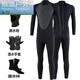 OUOETY winter swimming swimsuit cold-proof gelcoat 3.5mm long-sleeved warm wetsuit for men one-piece sun protection and waterproof + gloves black wetsuit + diving socks + gloves + diving cap L 58-68 kg