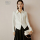 Late white new product 2025 autumn cotton fashion shirt casual lapel solid color skin-friendly commuting shirt for women off-white S