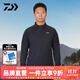 Dayiwa 25 autumn and winter DE6225CS inner fleece long-sleeved shirt, stand-up collar pullover top, inner bottom fishing clothing, black 2XL