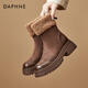 Daphne Martin boots women's winter retro thick-soled short boots lamb wool warm snow boots new cotton boots brown 37