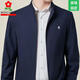 MONTAGUT Mulberry Silk Jacket Men's Spring and Autumn New Middle-aged and Old Dad Clothes Business Casual Loose Stand Collar Jacket Navy Blue 2033 Stand Collar M 170 (Recommended 100-120 Jin Jin equals 0.5 kg)