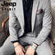 JEEP SPIRIT Korean style suit, handsome and trendy male wedding groomsmen dress host slim suit two-piece suit 109 dotted stripe black three-piece suit = suit + vest + pants S (suitable for 95-105 Jin Jin equals 0.5 kg)