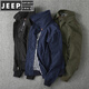 JEEP SPIRIT European and American retro autumn men's windproof and waterproof lapel jacket windbreaker coat short versatile sportswear dark blue (small) L recommended 140-150Jin Jin equals 0.5 kg