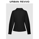 UR2025 new autumn women's temperament asymmetric pleated waist blouse shirt UWM250126