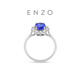 CHOW TAI FOOK ENZO geometric round 18K gold tanzanite diamond ring women's size 11