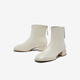 Best Picture 25 Winter Temperament Commuting White French Small Ankle Boots Thick Heel Women's Short Boots CM108DD5 Beige 37