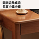 Lin Yisheng solid wood small apartment desk and bookshelf integrated simple children's writing desk bedside computer table for bedroom home walnut color single table with bookshelf length 80*width 60*height 130cm