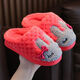 Yunyouli (yunyouli) children's cotton slippers winter style boys and girls non-slip soft bottom parent-child home shoes navy blue rabbit slippers 34_35 inner length 21.5cm9-10 years old