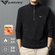 ARMANI EXCHANGE Armani 2025 new men's long-sleeved T-shirt half turtleneck German velvet sweatshirt solid color inner layering shirt trendy Dream Gray 925-5 M 165 (weight 90-115Jin Jin is equal to 0.5 kg)