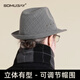 SOMUBAY Dad Hat Men's 2025 Autumn and Winter New Middle-aged and Elderly Top Hat Grandpa Fashion Retro British Felt Hat Hemp Light Gray 58CM