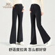YEEHOO maternity bell-bottoms, autumn and winter style pants, yoga slightly flared maternity pants, slim fit, black laces, plus velvet style - silk cashmere pants, card size, large XL, recommended weight 130-150 Jin Jin equals 0.5 kg