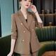 Zi Mei Qiao business wear women's suit spring, autumn and winter long-sleeved double-breasted suit slim fit Korean fashion casual suit camel (single suit) XL (recommended 110-120 Jin Jin equals 0.5 kg)