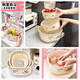 Kamanpai sink drain basket kitchen living room household fruit plate simple double-layer plastic vegetable basket cream white 2-piece set medium size