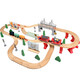 Wooden small train assembled rail car boy train model children's simulation educational building blocks magnetic baby toys mid-level - 72 pieces track electric train